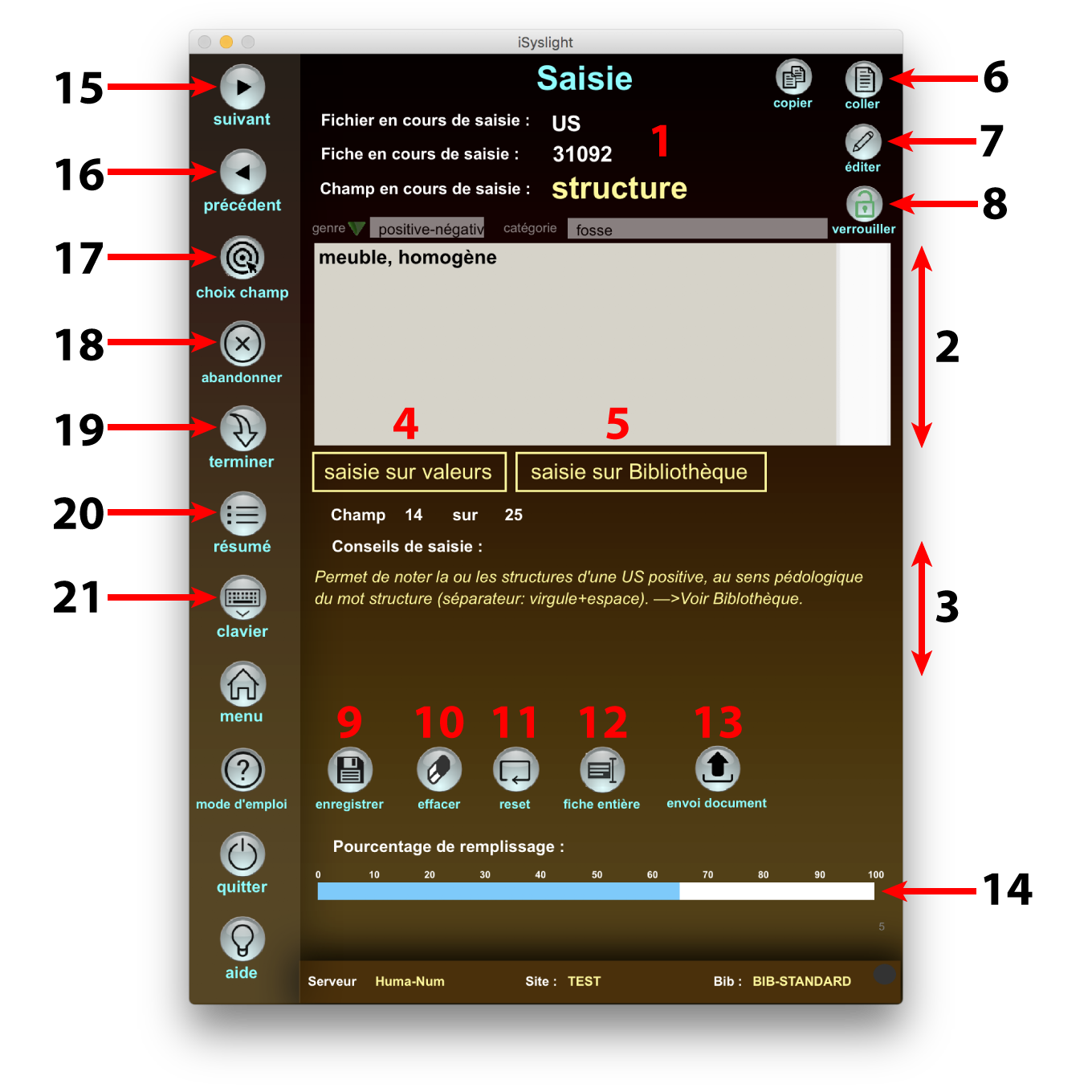iSyslight - Interface de saisie